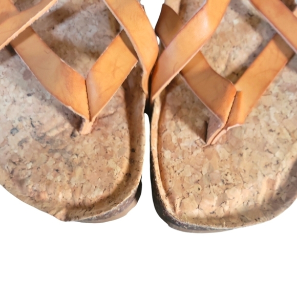 Sugar Rampage Elexxa Natural Criss-cross Sling Back Buckle Toe Ring Sandals Sz 9 - Picture 8 of 11